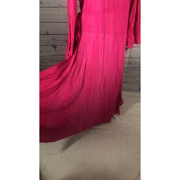 NWT Belma Vintage pink wrap long sleeved maxi dress one size plus - Picture 7 of 13